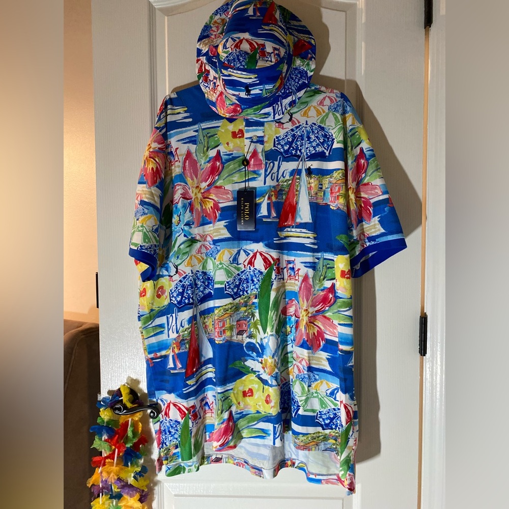 Brand New Matching Tropical Polo Collared Shirt and Bucket Hat